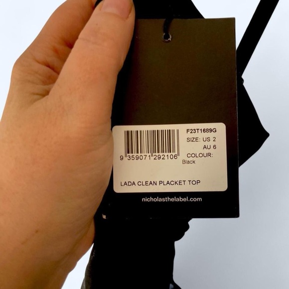 Nicholas Midnight Sheer Button down Blouse L NWT - Picture 6 of 6